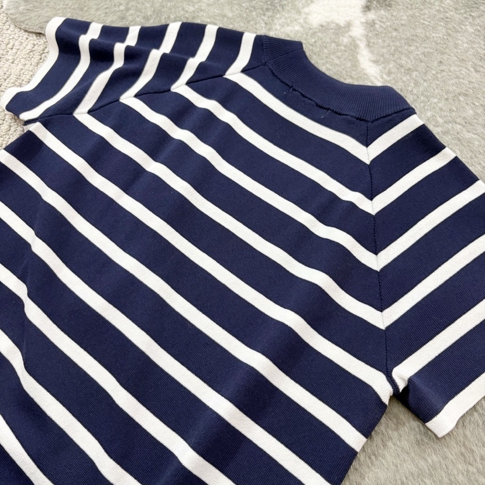 Ryegrass Striped Mock Neck Top - Picture 7 of 11